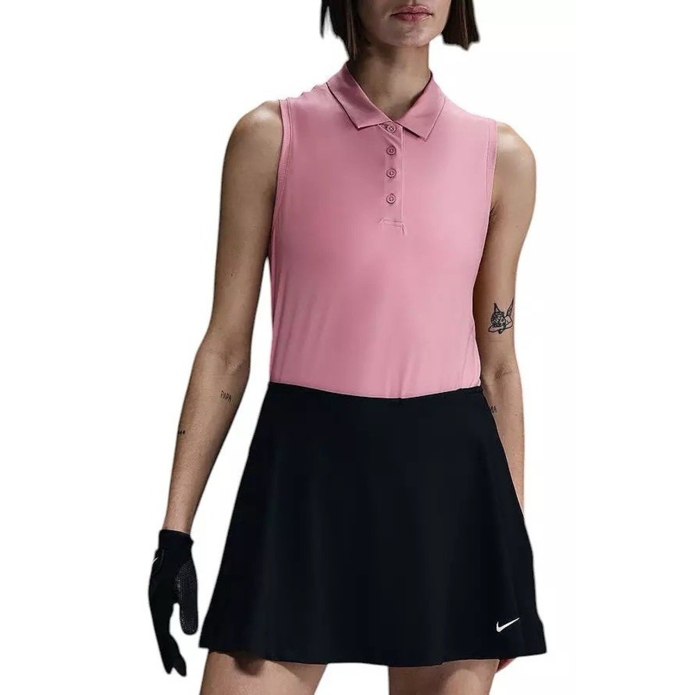 Nike Women's Dri-FIT Victory Sleeveless Golf Polo Elemental Pink Medium NWT $55